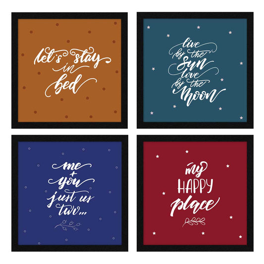 Romantic Motivational Quotes Wall Frames, Vintage Colors, Set of 4, AXS4-10x10-106