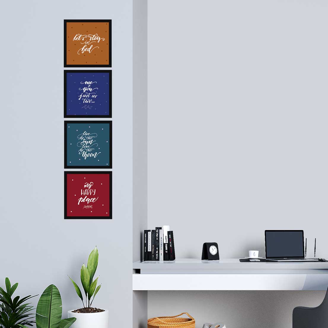 Romantic Motivational Quotes Wall Frames, Vintage Colors, Set of 4, AXS4-10x10-106 ArtX