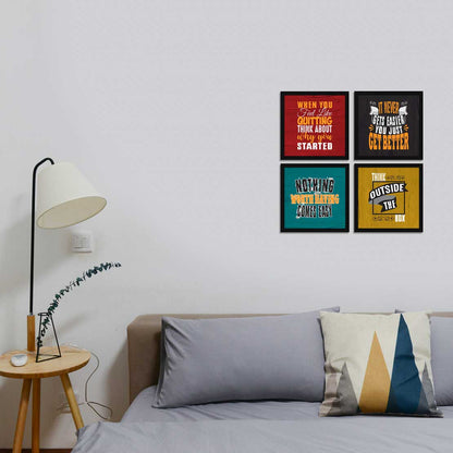 Creative Motivational Quote Wall Frames, Inspirational, Set of 4, AXS4-10x10-109