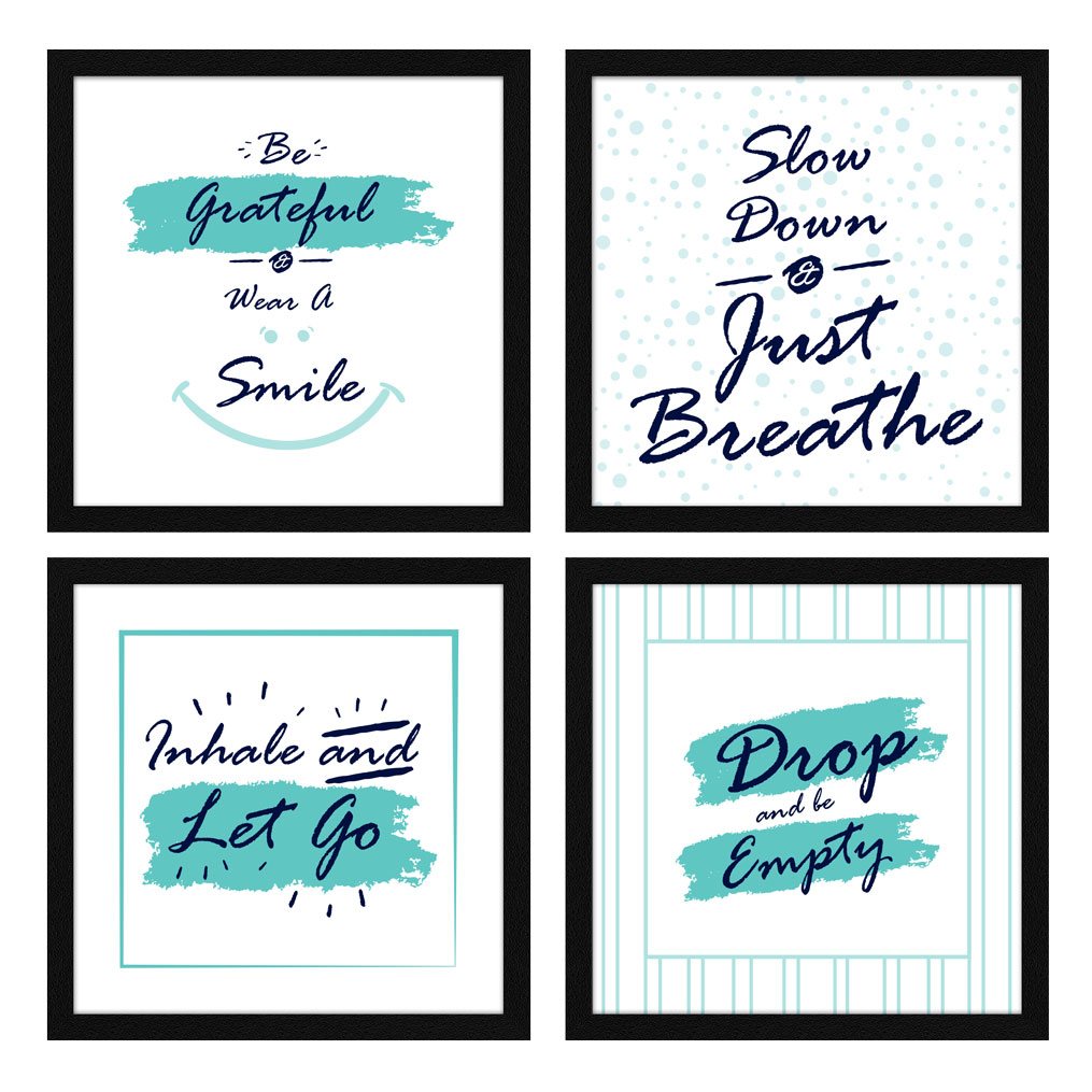 Relaxing Motivational Quote Wall Frames For Home, Inspirational, Set of 4, AXS4-10x10-111 ArtX
