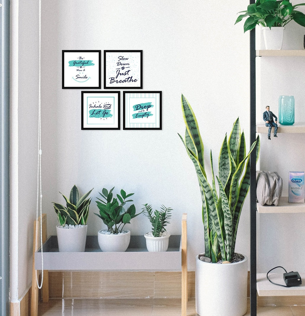 Relaxing Motivational Quote Wall Frames For Home, Inspirational, Set of 4, AXS4-10x10-111 ArtX