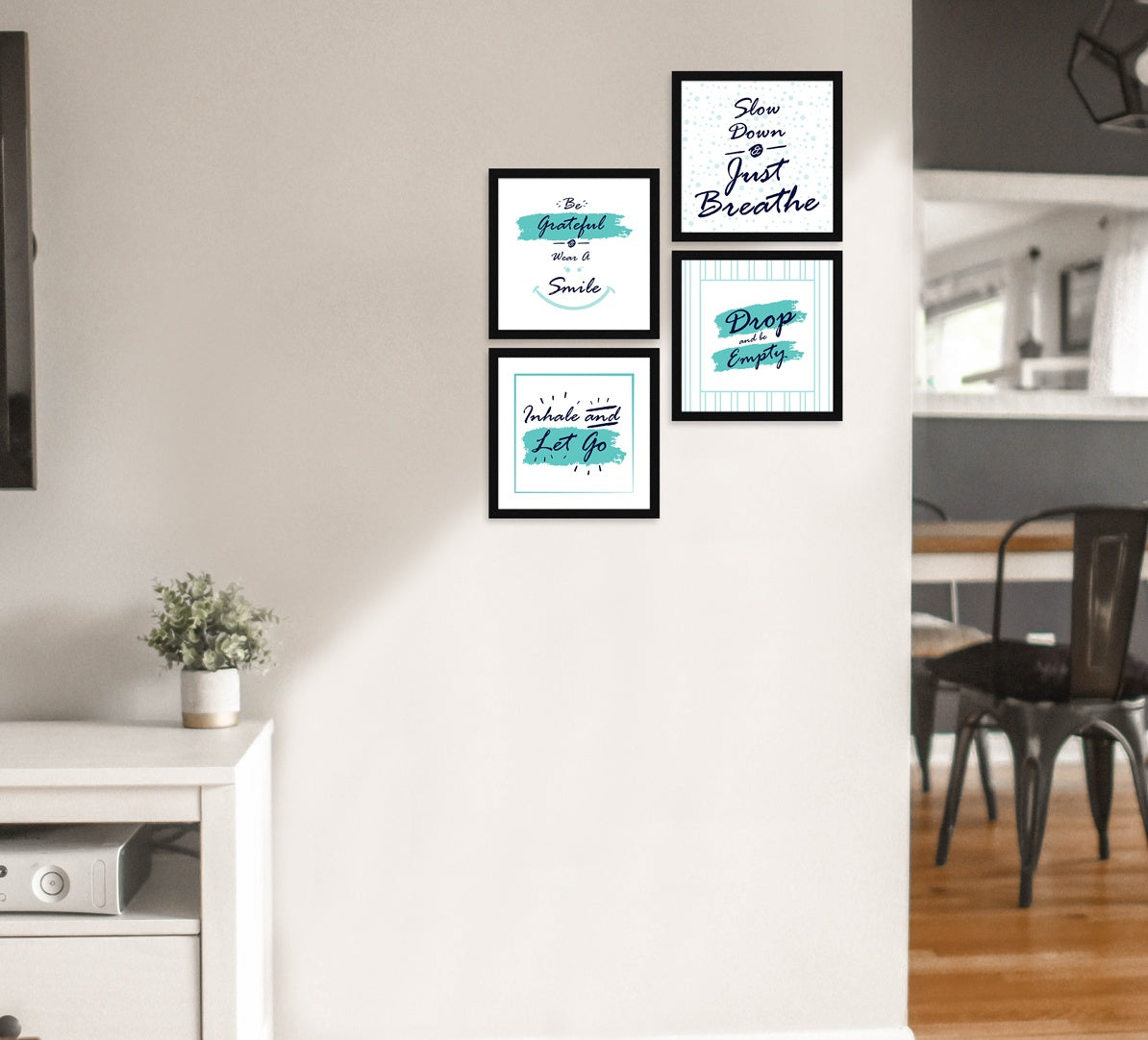 Relaxing Motivational Quote Wall Frames For Home, Inspirational, Set of 4, AXS4-10x10-111 ArtX