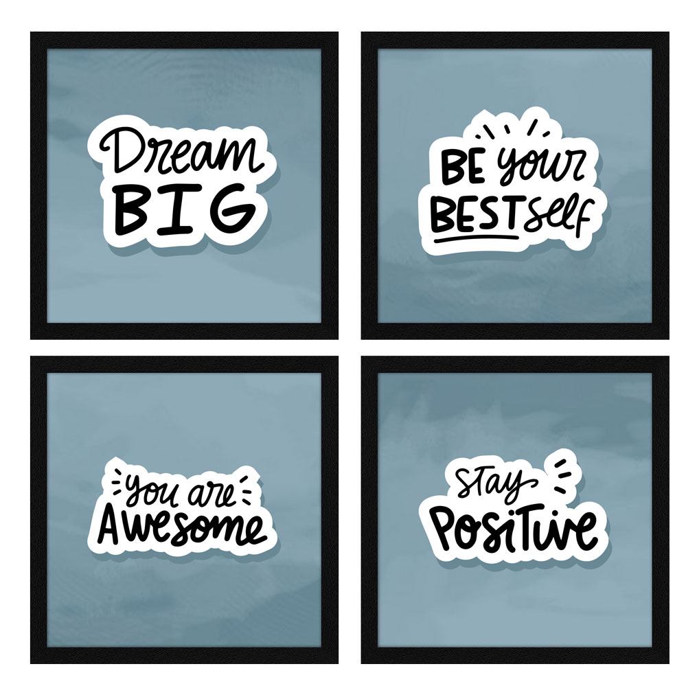 Dream Big Motivational Quote Wall Frames, Inspirational, Set of 4, AXS4-10x10-112