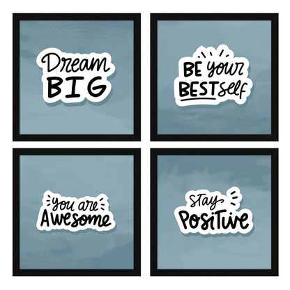 Dream Big Motivational Quote Wall Frames, Inspirational, Set of 4, AXS4-10x10-112