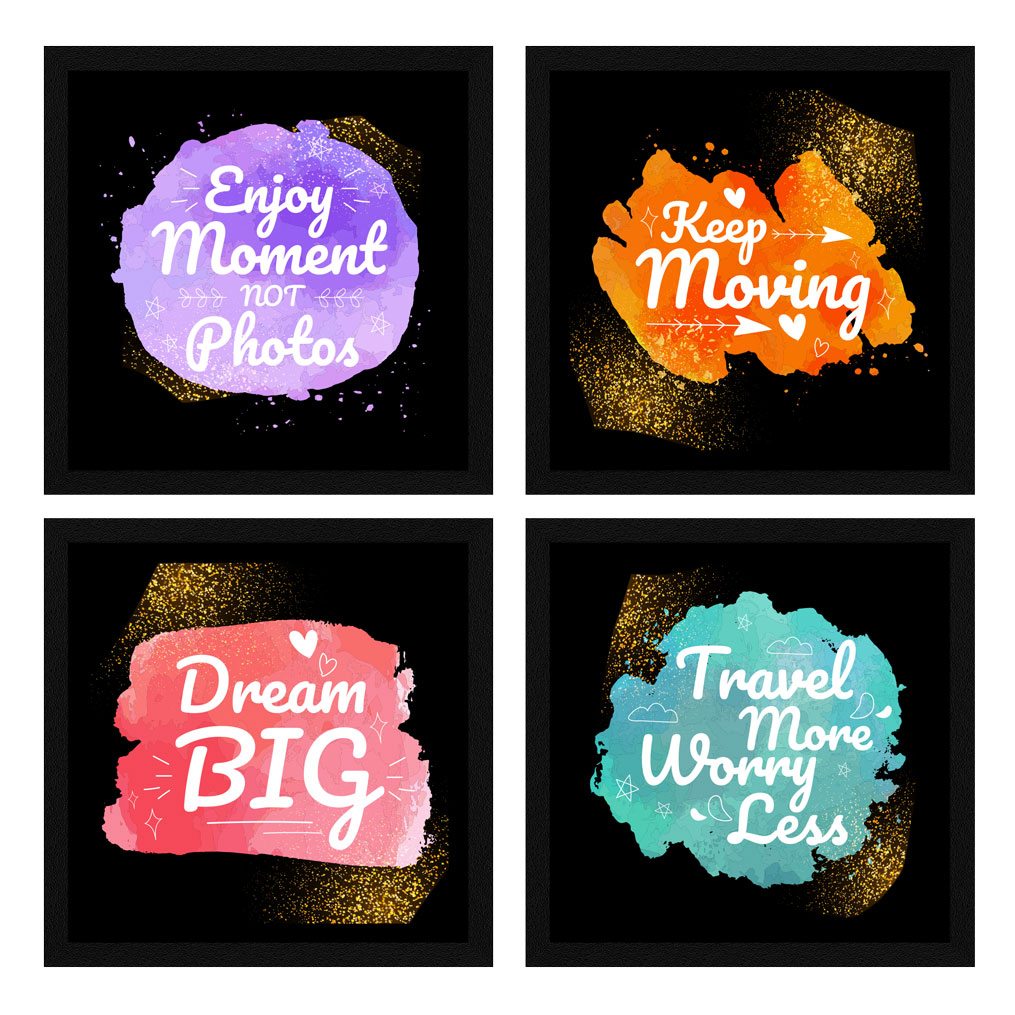 Keep Moving Motivational Quote Wall Frames, Inspirational, Set of 4, AXS4-10x10-113 ArtX