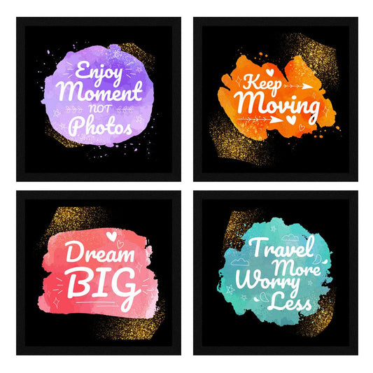 Keep Moving Motivational Quote Wall Frames, Inspirational, Set of 4, AXS4-10x10-113