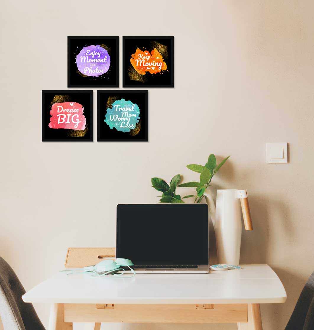 Keep Moving Motivational Quote Wall Frames, Inspirational, Set of 4, AXS4-10x10-113 ArtX