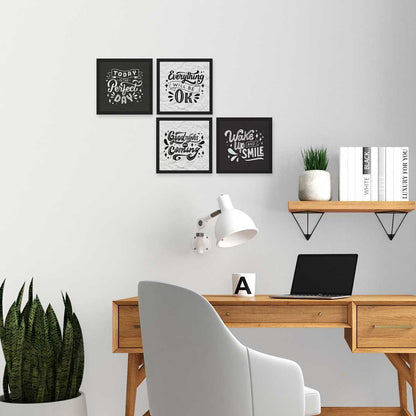 Wake Up And Smile Motivational Quote Wall Frames, Inspirational, Set of 4, AXS4-10x10-117