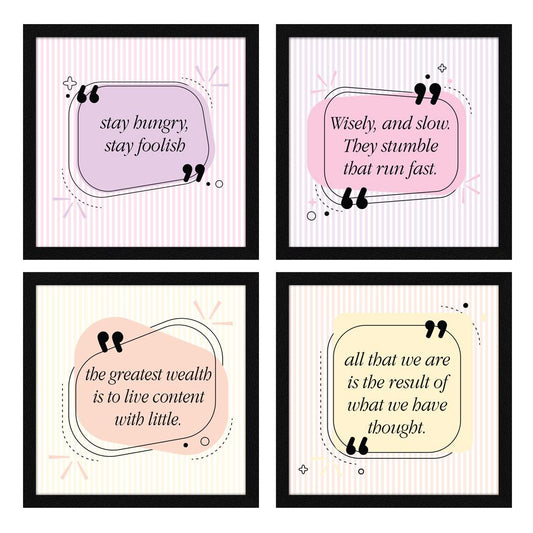 Stay Hungry Stay Foolish Motivational Quote Wall Frames, Inspirational, Set of 4, AXS4-10x10-118