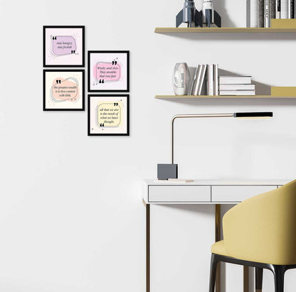 Stay Hungry Stay Foolish Motivational Quote Wall Frames, Inspirational, Set of 4, AXS4-10x10-118