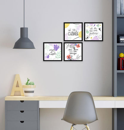 Be the Change Motivational Quote Wall Frames, Inspirational, Set of 4, AXS4-10x10-121