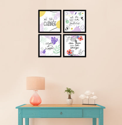 Be the Change Motivational Quote Wall Frames, Inspirational, Set of 4, AXS4-10x10-121
