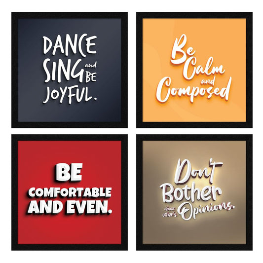 Be Calm And Composed Motivational Quote Wall Frames, Inspirational, Set of 4, AXS4-10x10-122