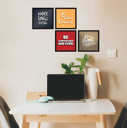 Be Calm And Composed Motivational Quote Wall Frames, Inspirational, Set of 4, AXS4-10x10-122
