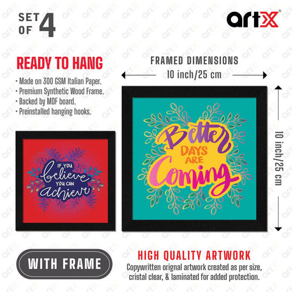 Dream Big Motivational Quote Wall Frames, Inspirational, Set of 4, AXS4-10x10-127