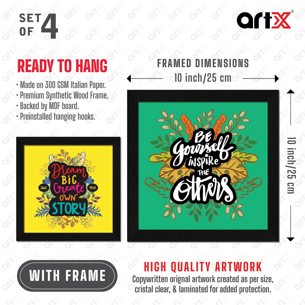 Dream Big Motivational Quote Wall Frames, Inspirational, Set of 4, AXS4-10x10-127