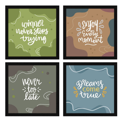 Enjoy Every Moment Motivational Quote Wall Frames, Inspirational, Set of 4, AXS4-10x10-129