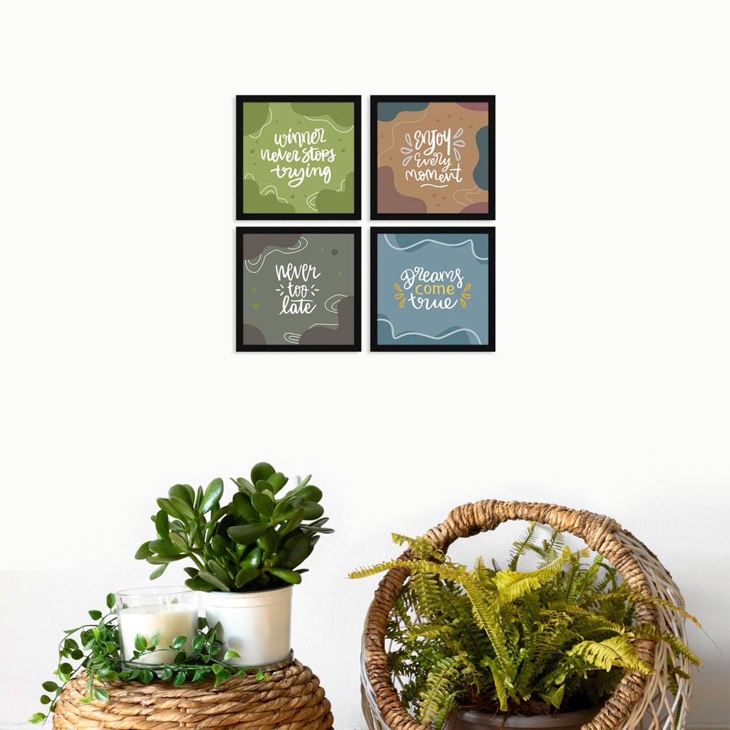 Enjoy Every Moment Motivational Quote Wall Frames, Inspirational, Set of 4, AXS4-10x10-129