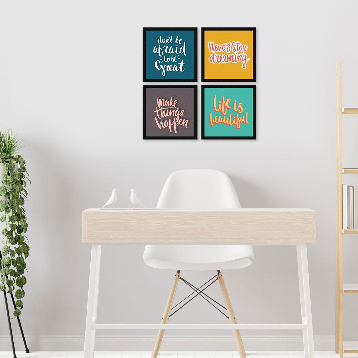 Life is Beautiful Motivational Quote Wall Frames, Inspirational, Set of 4, AXS4-10x10-130 ArtX