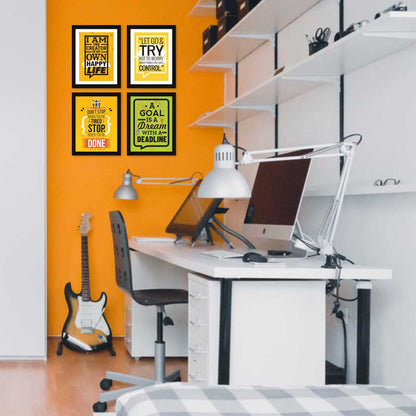 A Goal is a Dream with a Deadline Motivational Quote Wall Frames, Inspirational, Set of 4, AXS4-113