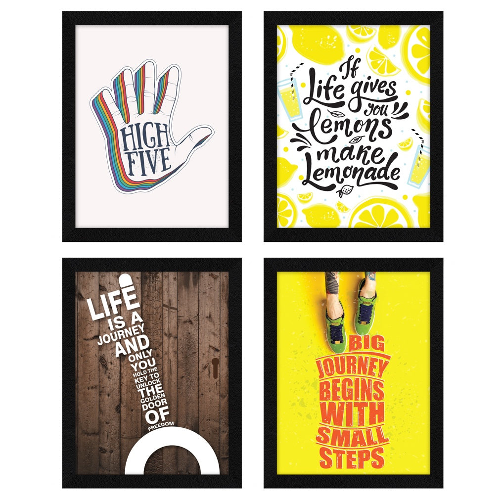 If Life Gives You Lemons Motivational Quote Wall Frames, Inspirational, Set of 4, AXS4-114 ArtX