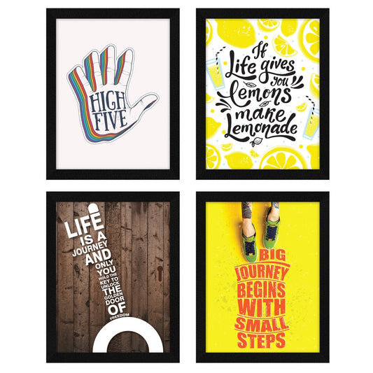 If Life Gives You Lemons Motivational Quote Wall Frames, Inspirational, Set of 4, AXS4-114