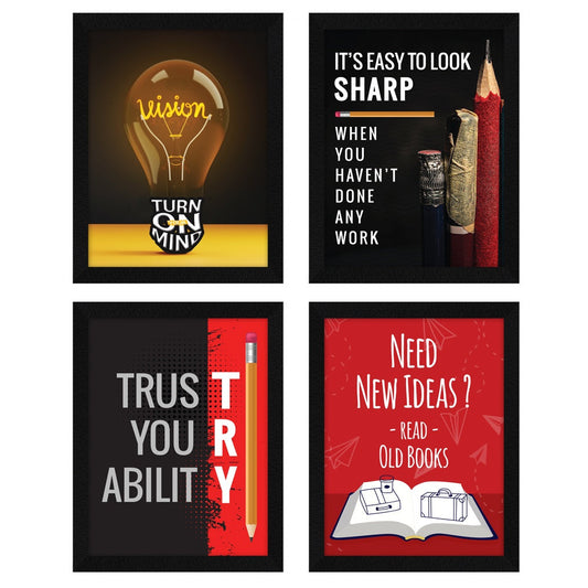 It is Easy to Look Sharp Motivational Quote Wall Frames, Inspirational, Set of 4, AXS4-119