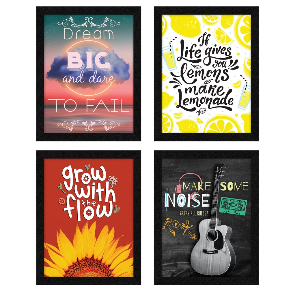 Make Some Noise Music Motivational Quote Wall Frames, Inspirational, Set of 4, AXS4-120 ArtX