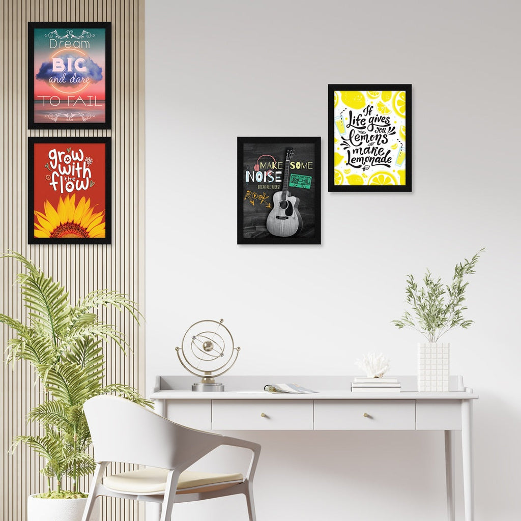 Make Some Noise Music Motivational Quote Wall Frames, Inspirational, Set of 4, AXS4-120 ArtX