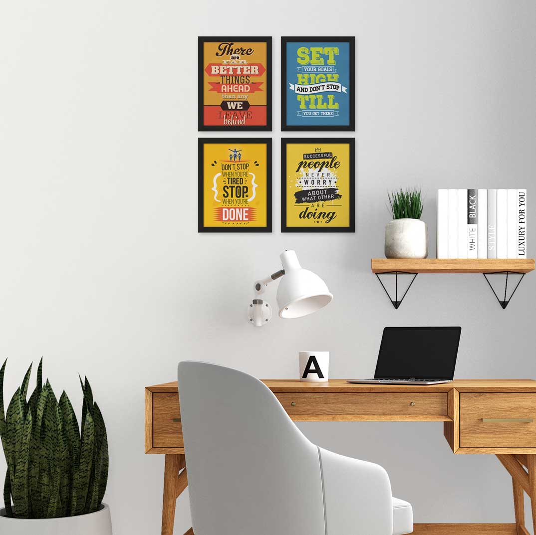 Successful People Motivational Quote Wall Frames, Inspirational, Set of 4, AXS4-125