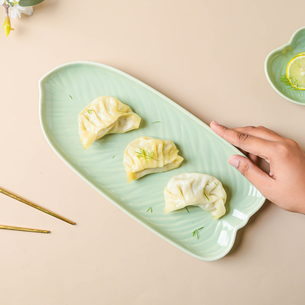 Taro Leaf 30 Piece Dinner Set For 6 Nestasia