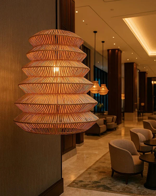 Modern Rattan Pendant Light for Study Room and Living Room