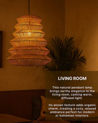 Modern Rattan Pendant Light for Study Room and Living Room