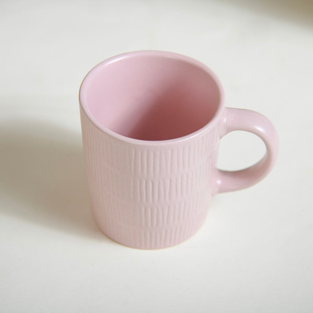 Matte Pink Ceramic Mug Set Of 6 220ml Nestasia