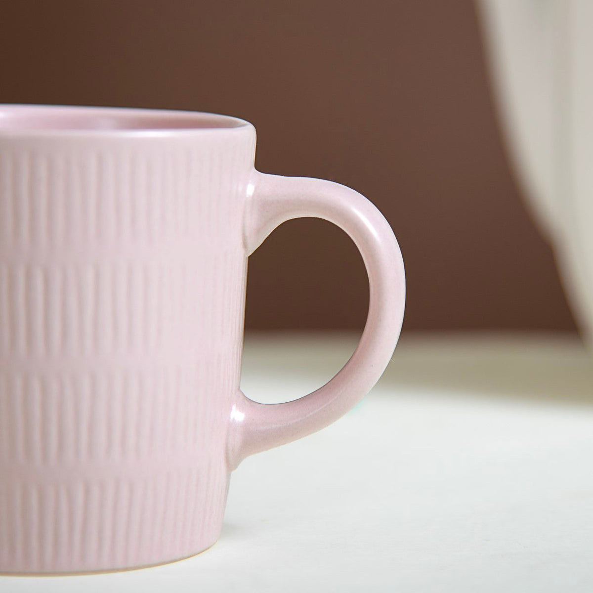 Matte Pink Ceramic Mug Set Of 6 220ml Nestasia