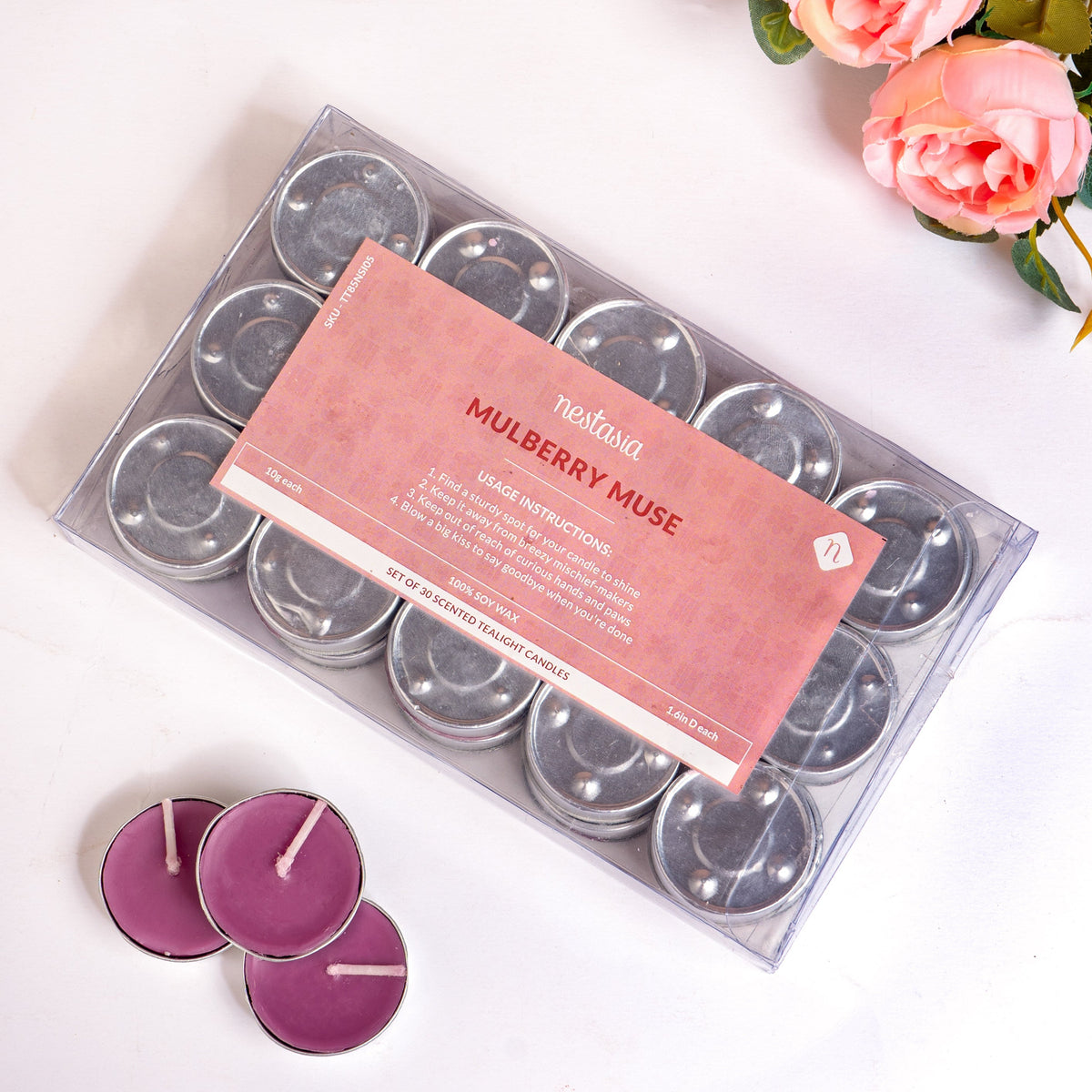 Mulberry Muse Fragrant Tealights Set Of 30 Nestasia
