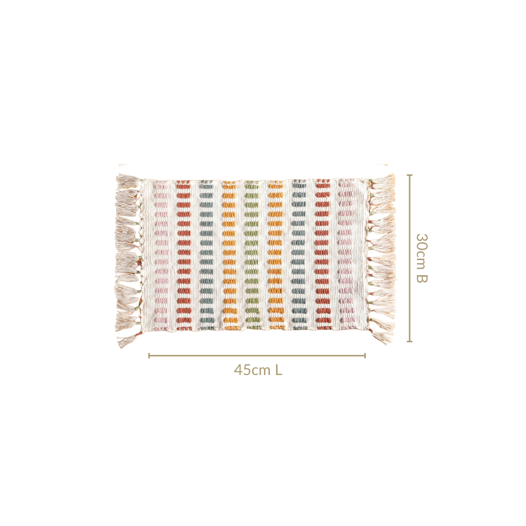 Multicoloured Cotton Placemat Set Of 6 Nestasia