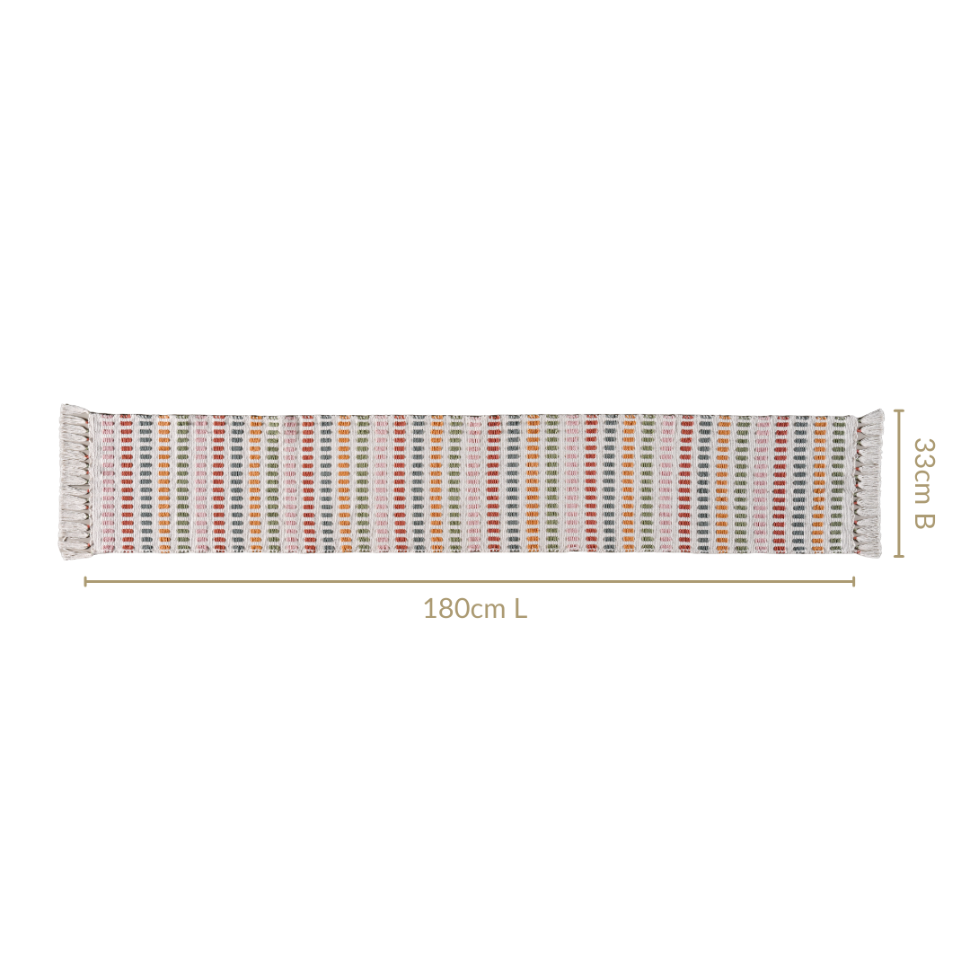 Multicoloured Cotton Runner 180x33cm Nestasia
