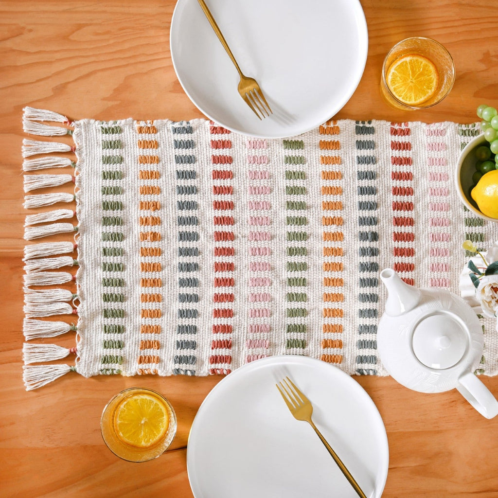 Multicoloured Cotton Runner 180x33cm Nestasia