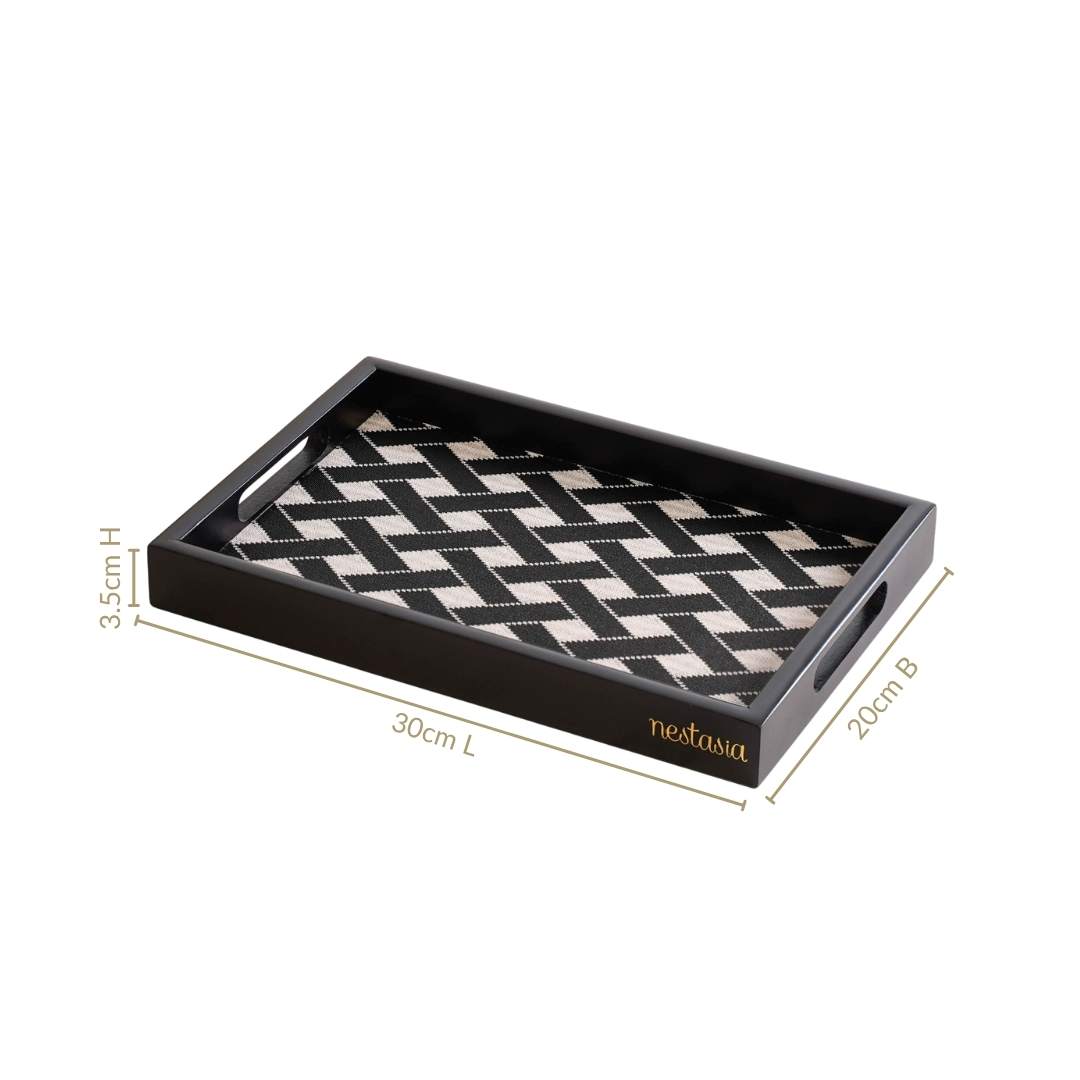 Multipurpose Decorative Tray Black Small Nestasia