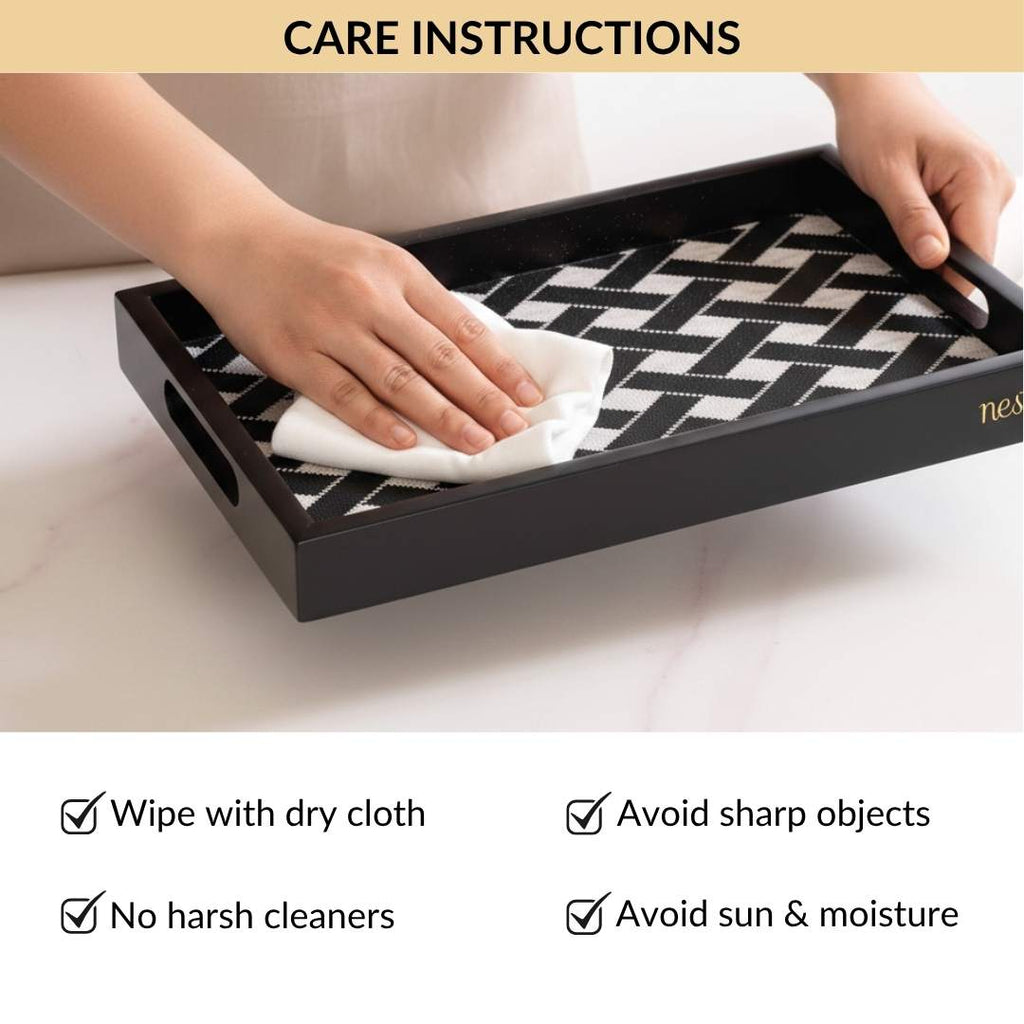 Multipurpose Decorative Tray Black Small Nestasia
