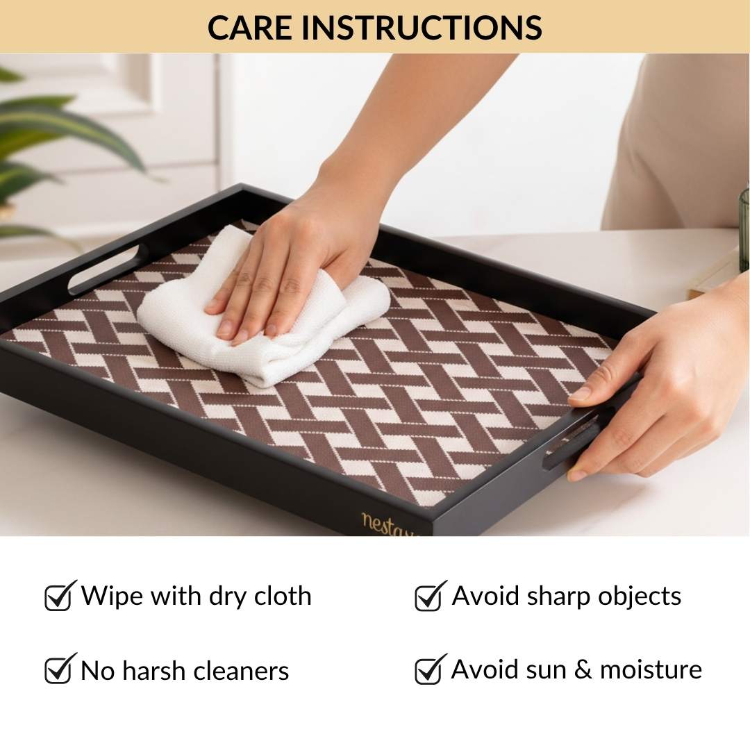 Multipurpose Decorative Tray Brown Large Nestasia