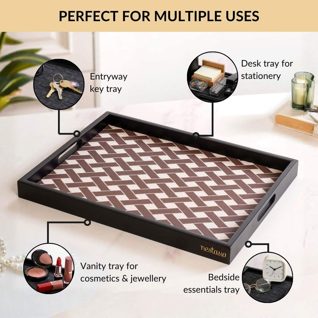 Multipurpose Decorative Tray Brown Large Nestasia