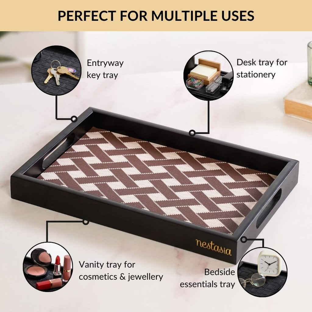 Multipurpose Decorative Tray Brown Small Nestasia