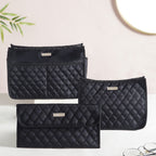 Multipurpose Travel Pouch Set Of 3 Black Nestasia