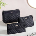 Multipurpose Travel Pouch Set Of 3 Black Nestasia