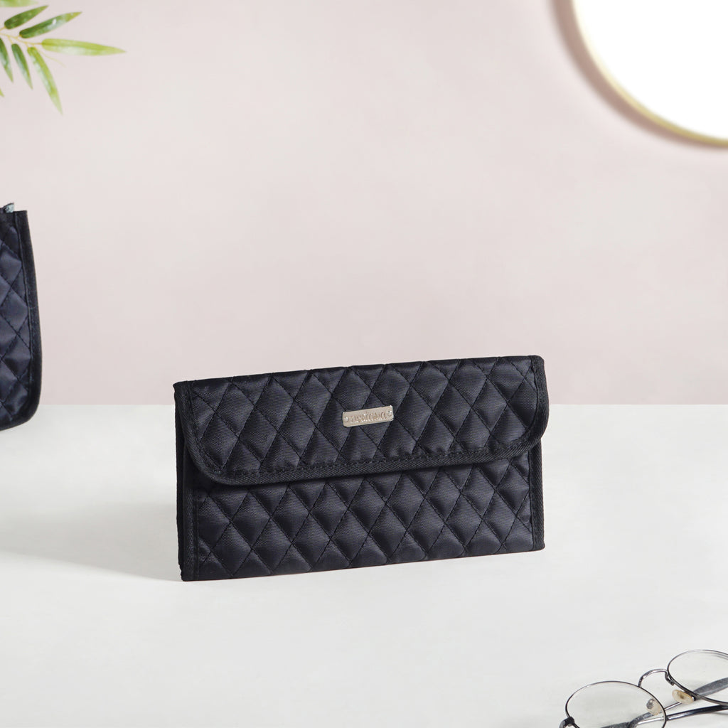 Multipurpose Travel Pouch Set Of 3 Black Nestasia