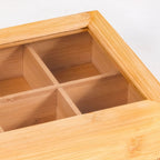 Multipurpose Wooden Storage Box With Compartments 21x16cm Nestasia