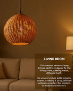 Modern Wicker Hanging Lamp for Dining Space and Home