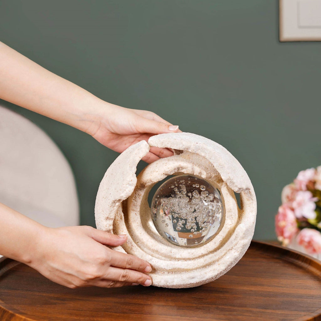Crystal Ball Textured Sculpture Nestasia